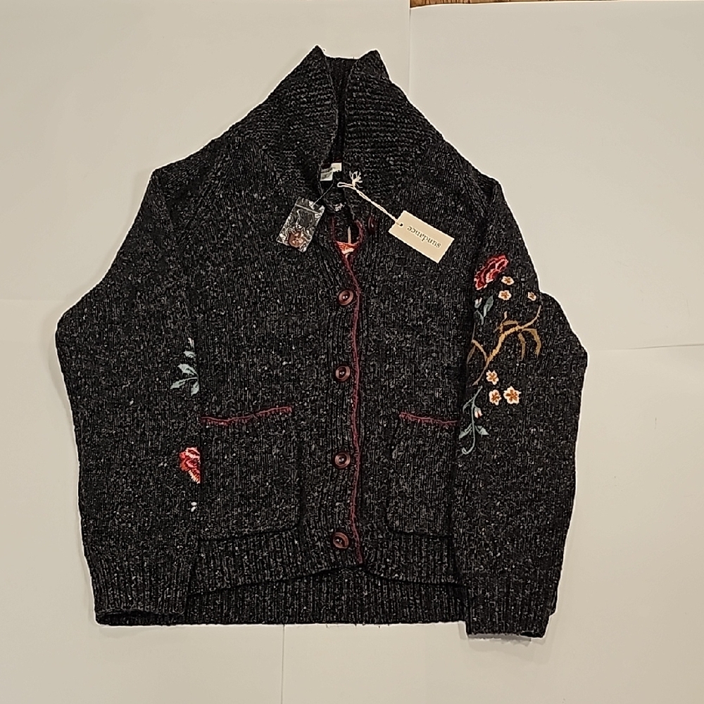 Sundance Women's Black Embroidered Sweater